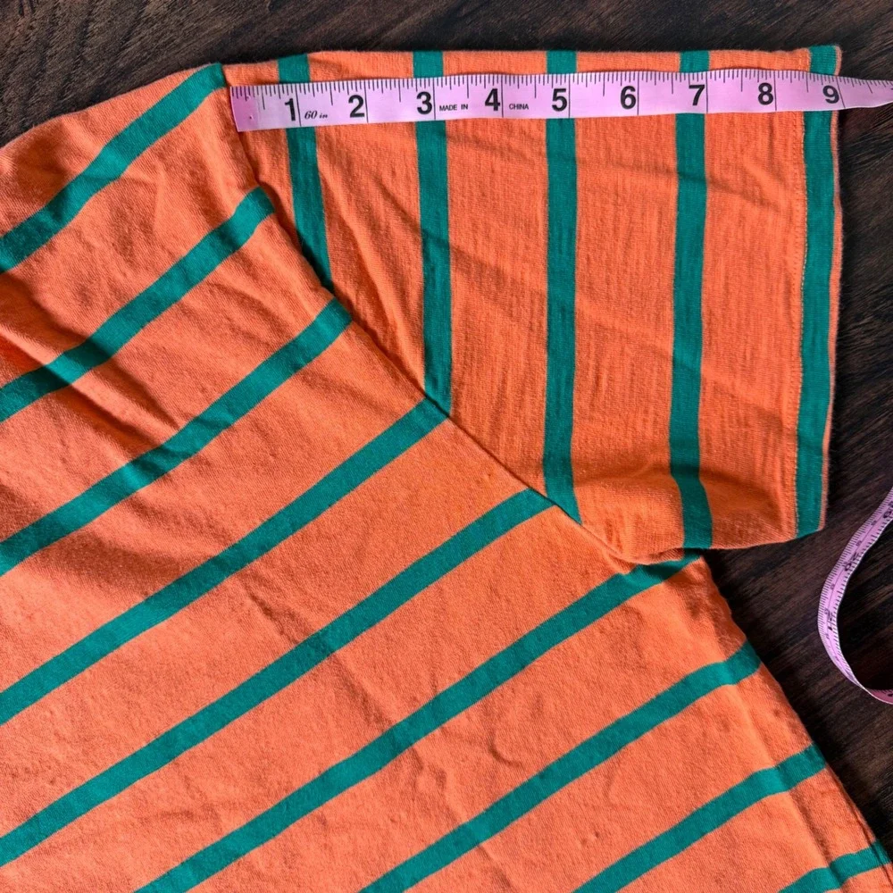 J. Balvin Vibras GUESS Orange‎ Green Stripe T Shirt Men's L Retro 2019 Reggaeton - Picture 8 of 11